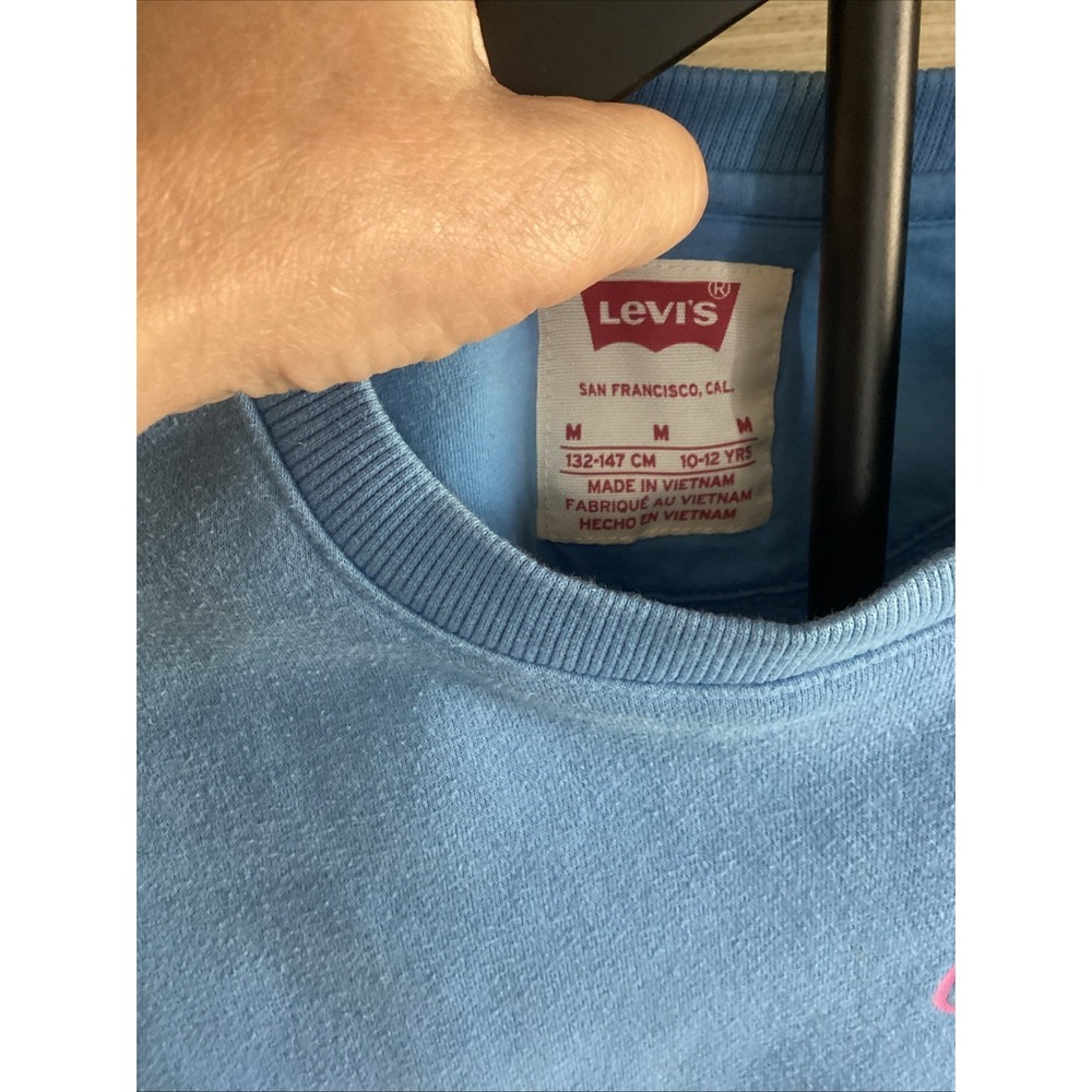 Levi‎ Silver Tab Logo Long Sleeve Sweatshirt Blue Size Medium 10/12 Preowned - Picture 2 of 8